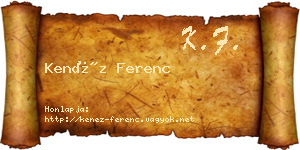 Kenéz Ferenc névjegykártya
