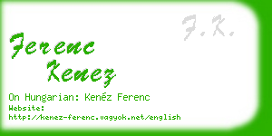 ferenc kenez business card